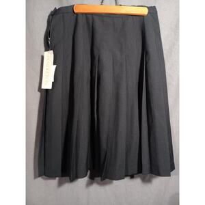 NOS Sophisticats by Pendleton Black Pleated Wool Skirt USA Made Size 14 Zip